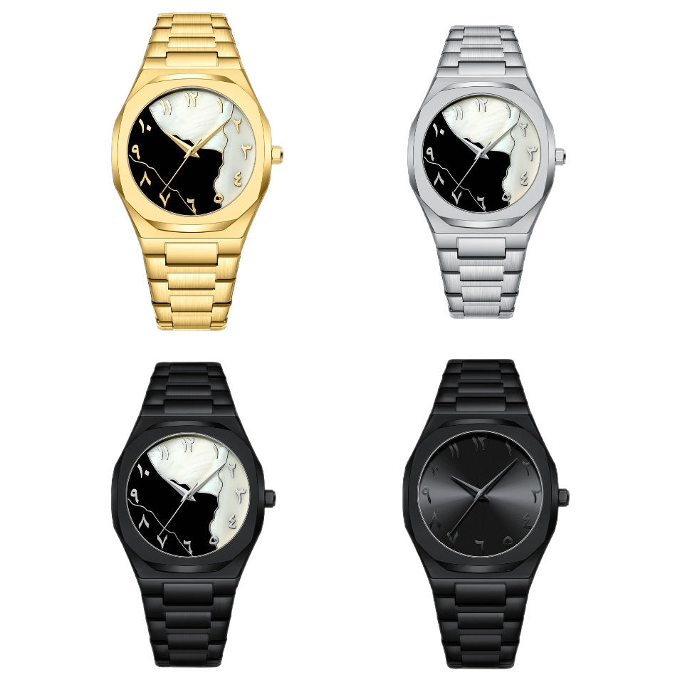 Men's Premium Business Quartz Watch | Arabic Dial with Stainless Steel Belt