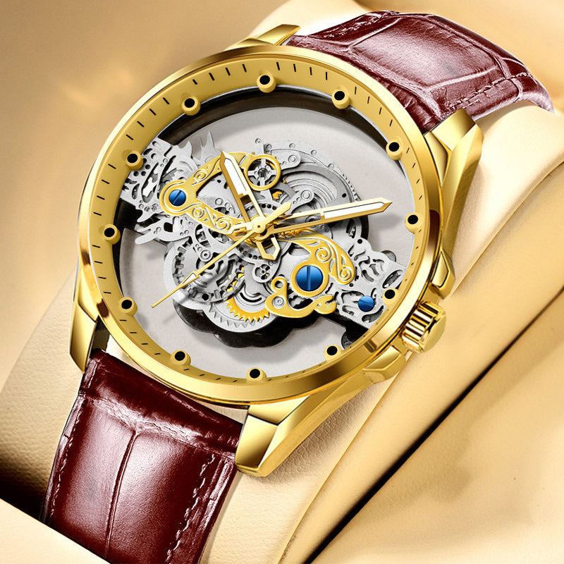 Luxury Double-Sided Skeleton Business Watch β Luminous Tourbillon Style, 30M Water Resistant