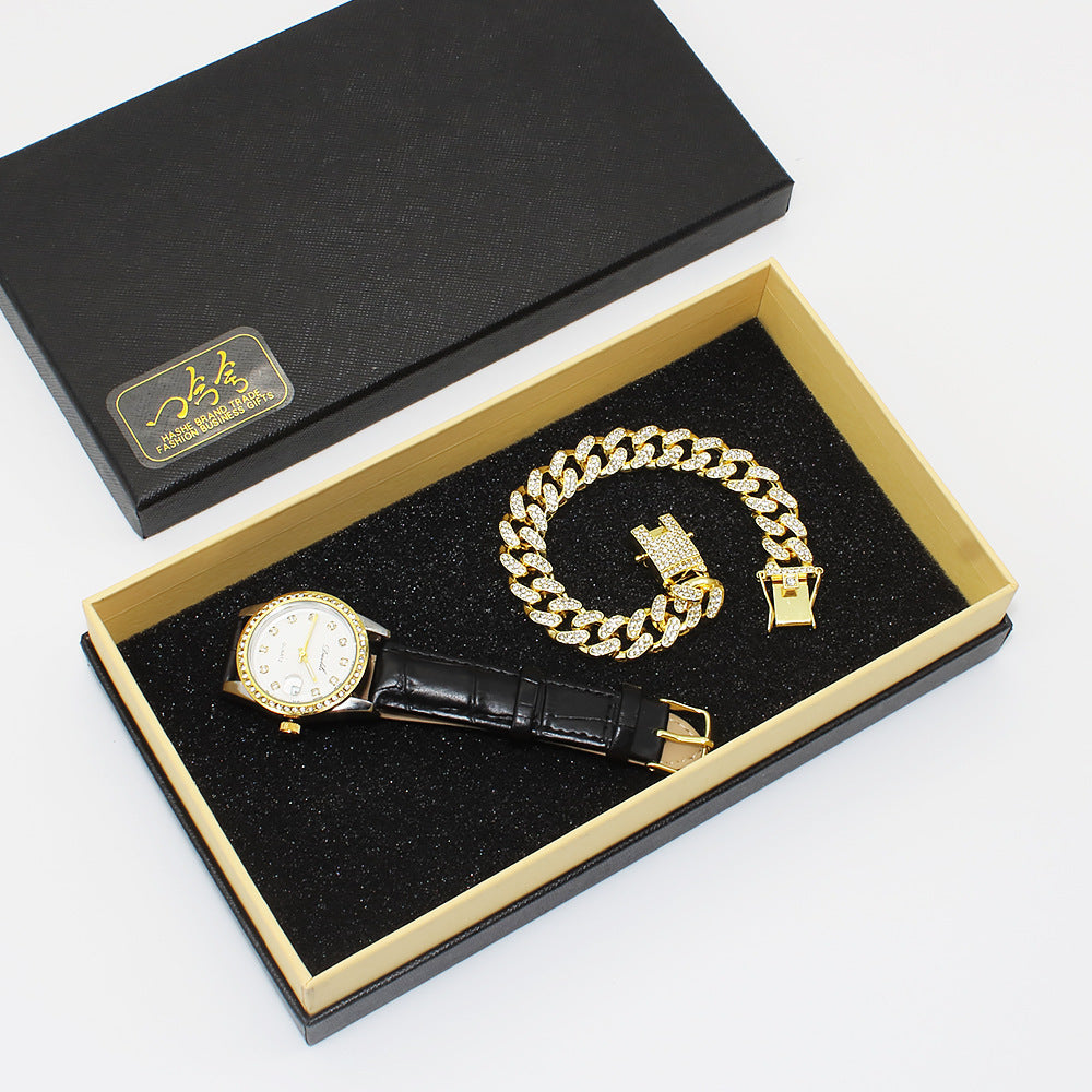 Fashion Couple Watch Gift Set – Men's & Women's Watches with Matching Bracelets in Premium Gift Box
