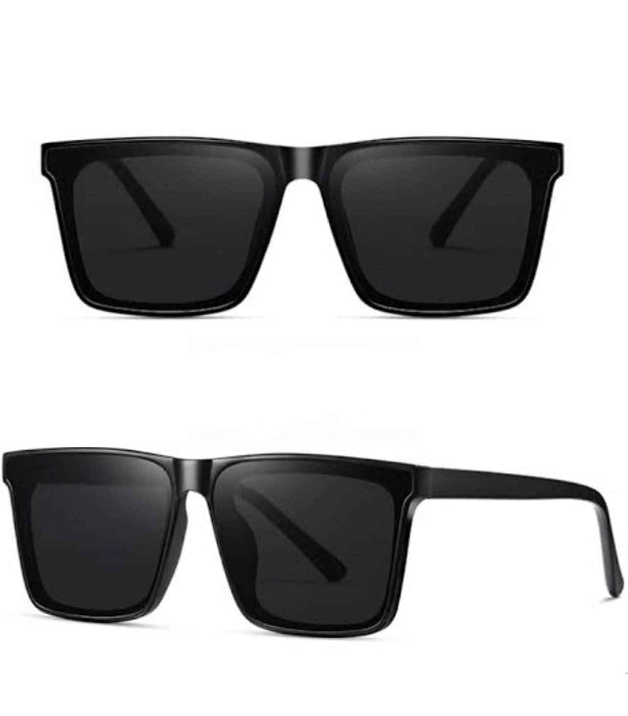 Polarized Retro Square Sunglasses β Full Rim | 100% UV Protected | Unisex Large Fit