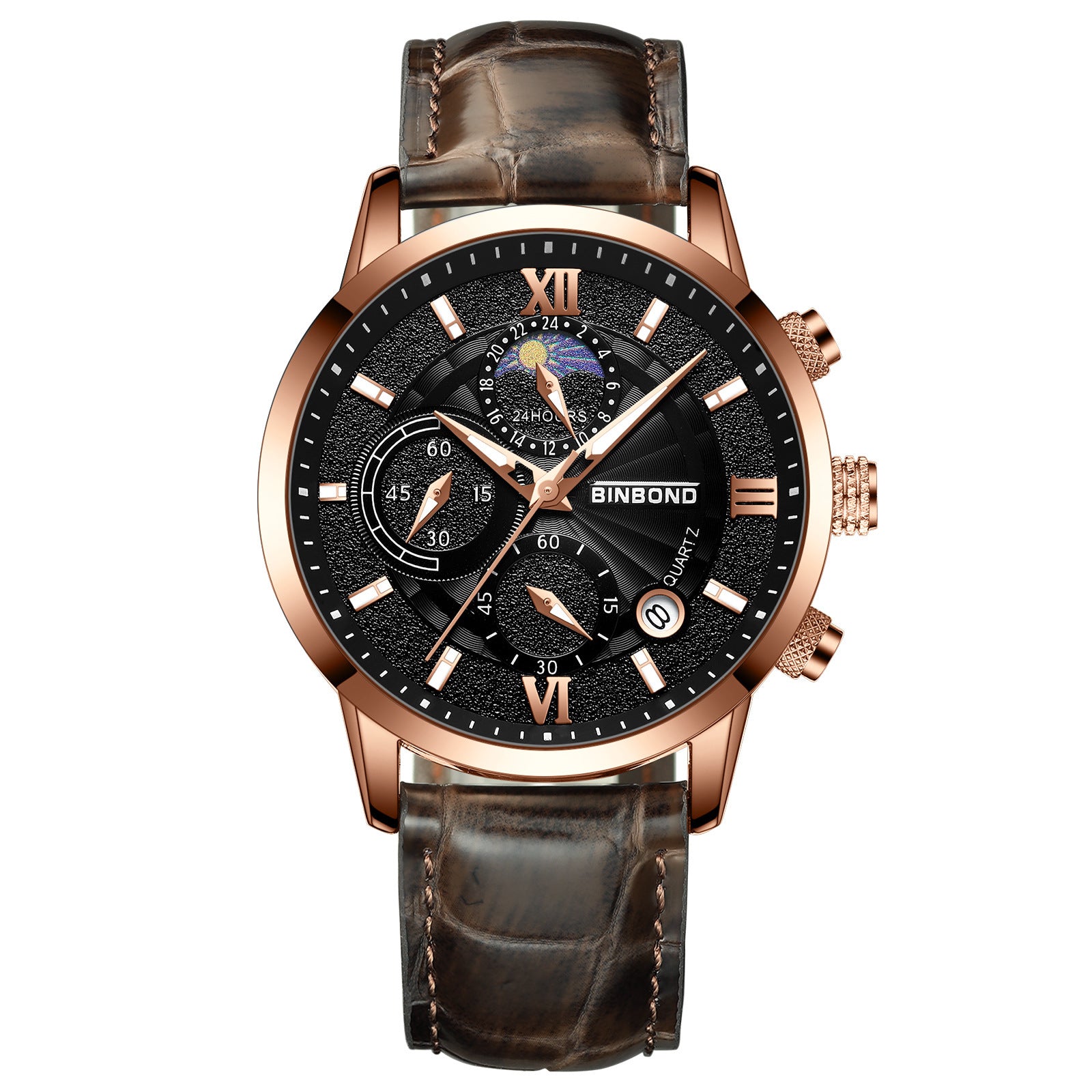 Men’s Waterproof Stainless Steel Mesh Watch – 44mm Dial, Spiral Crown, 5 Stylish Variants