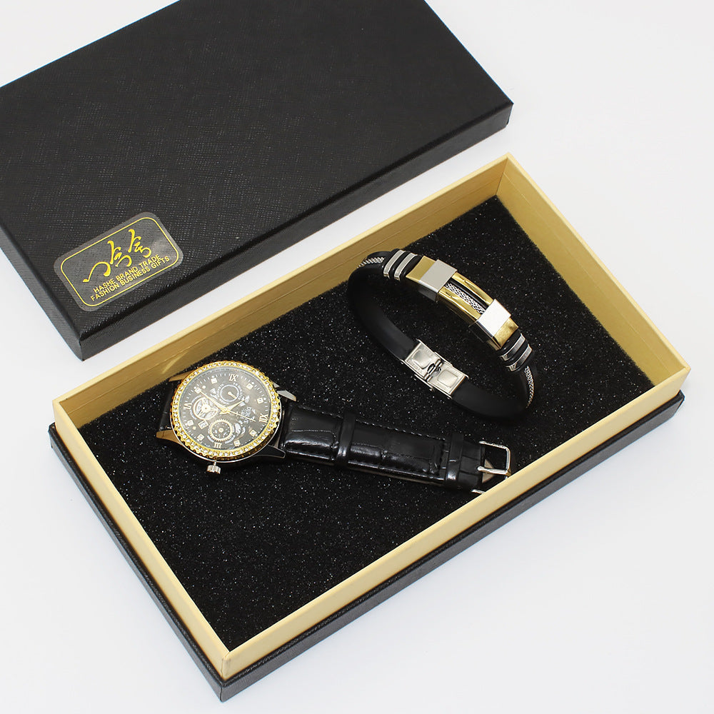 Fashion Couple Watch Gift Set – Men's & Women's Watches with Matching Bracelets in Premium Gift Box
