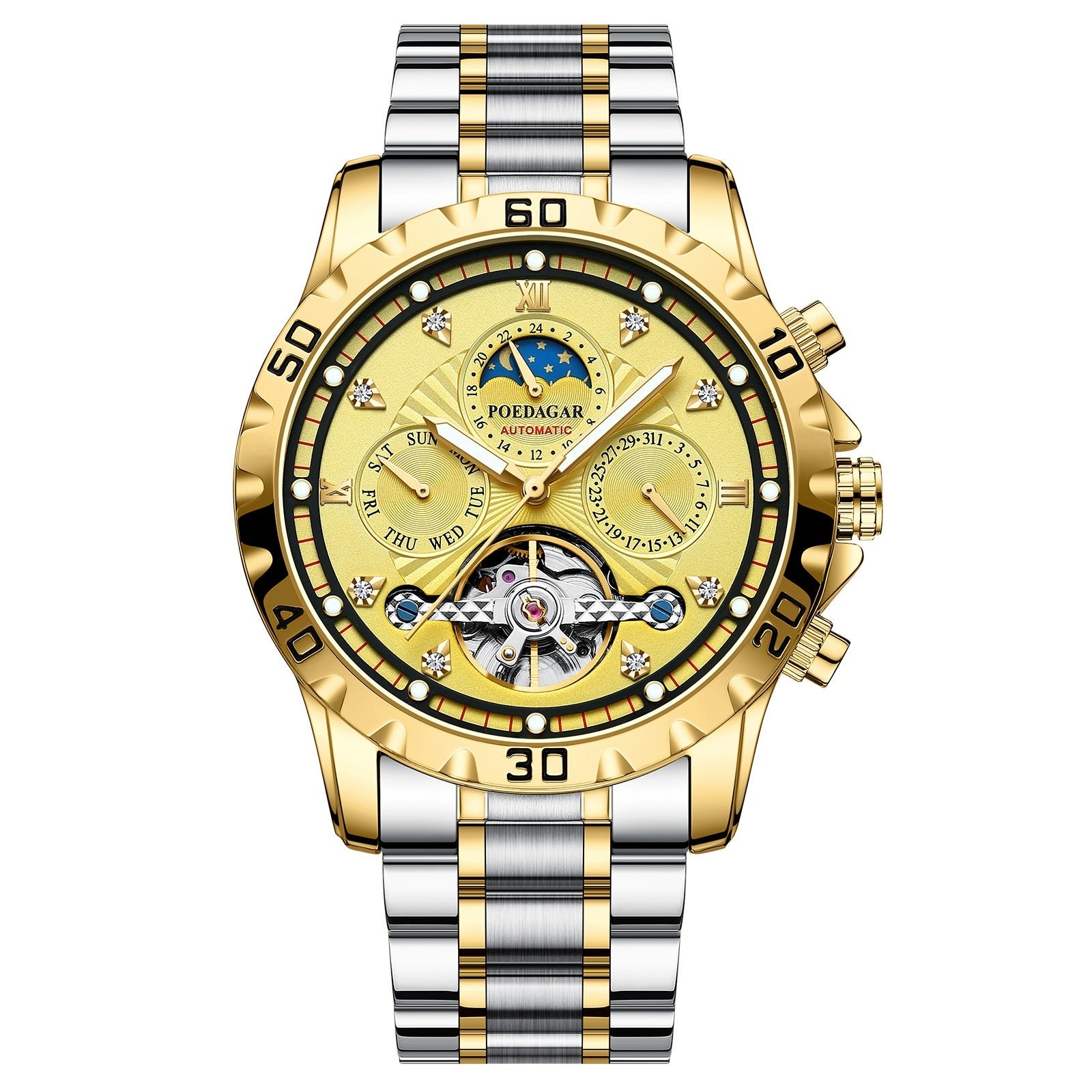 Men’s Mechanical Luxury Wrist Watch – Waterproof, Steel Strap, Multifunction Casual Style
