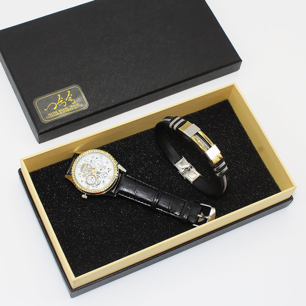 Fashion Couple Watch Gift Set – Men's & Women's Watches with Matching Bracelets in Premium Gift Box