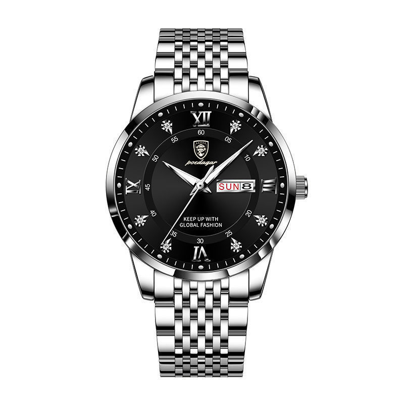 Men’s Luminous Korean Fashion Watch – Stainless Steel Strap, 8 Color Styles, Butterfly Clasp