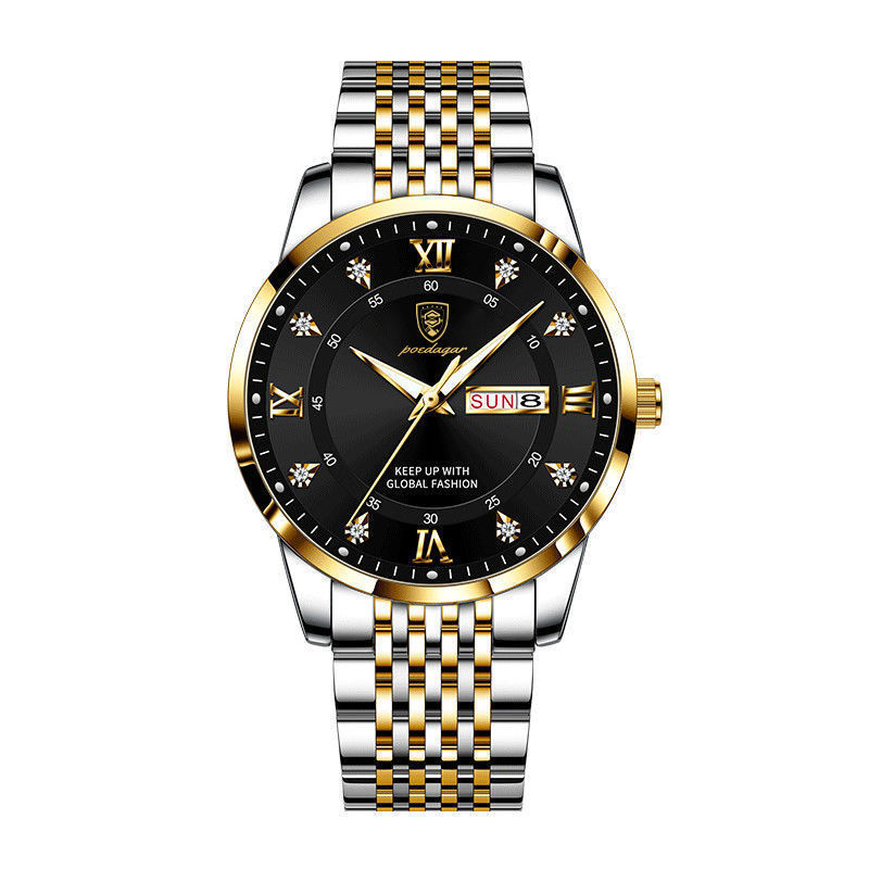 Men’s Luminous Korean Fashion Watch – Stainless Steel Strap, 8 Color Styles, Butterfly Clasp
