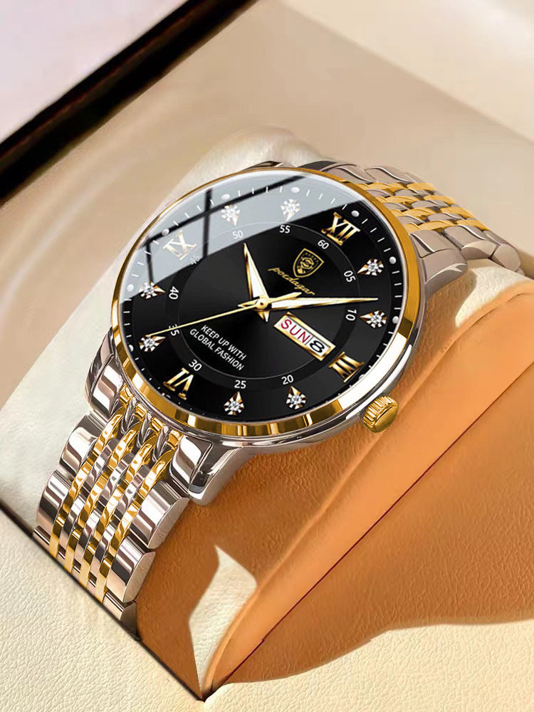 Men’s Luminous Korean Fashion Watch – Stainless Steel Strap, 8 Color Styles, Butterfly Clasp