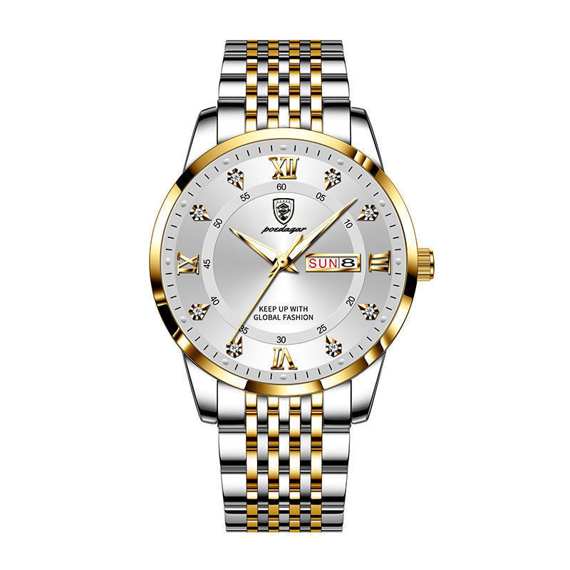 Men’s Luminous Korean Fashion Watch – Stainless Steel Strap, 8 Color Styles, Butterfly Clasp