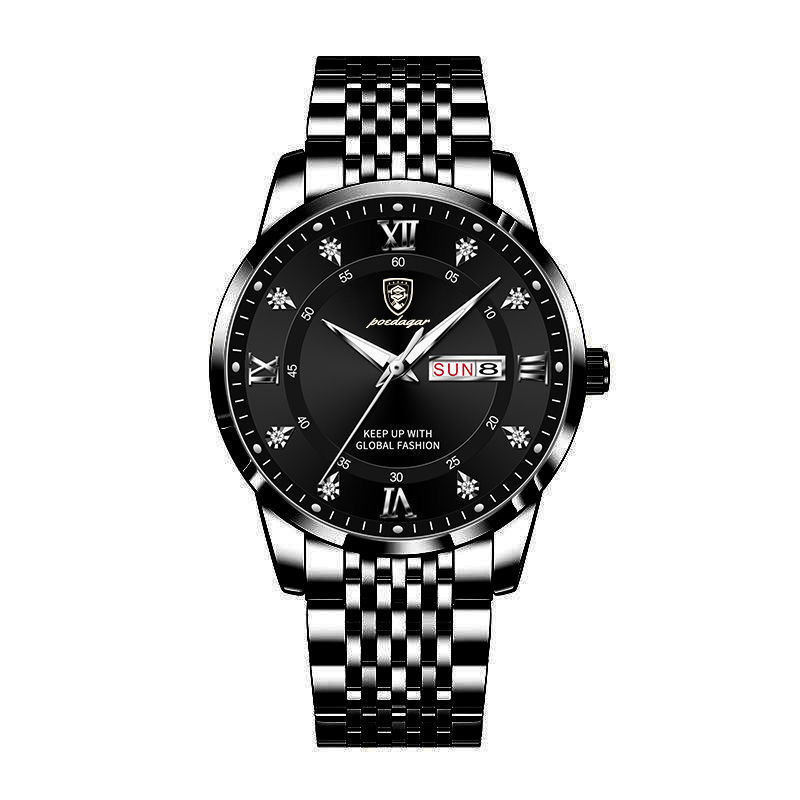 Men’s Luminous Korean Fashion Watch – Stainless Steel Strap, 8 Color Styles, Butterfly Clasp