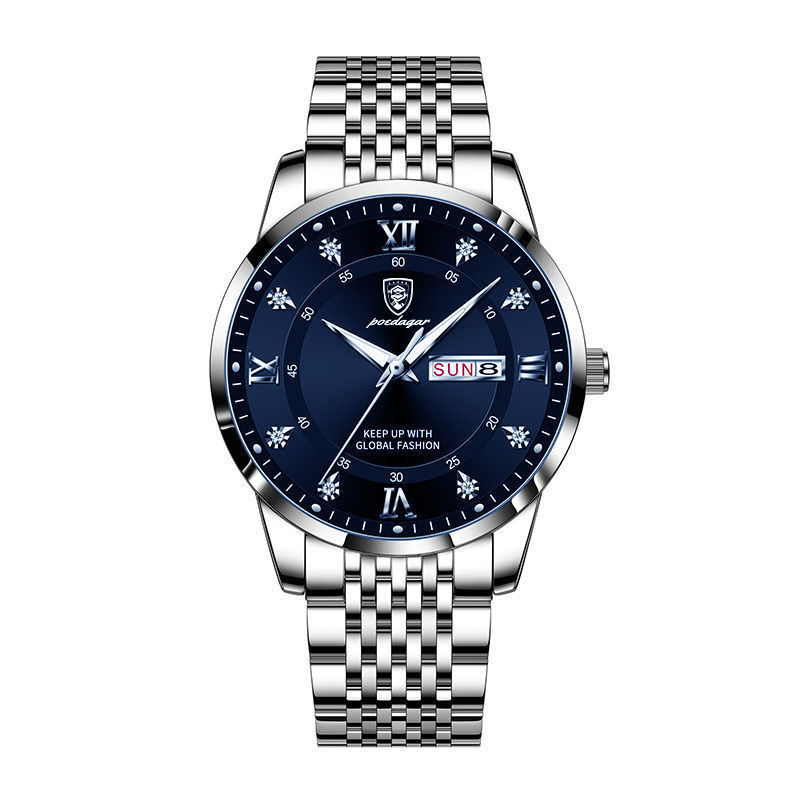 Men’s Luminous Korean Fashion Watch – Stainless Steel Strap, 8 Color Styles, Butterfly Clasp