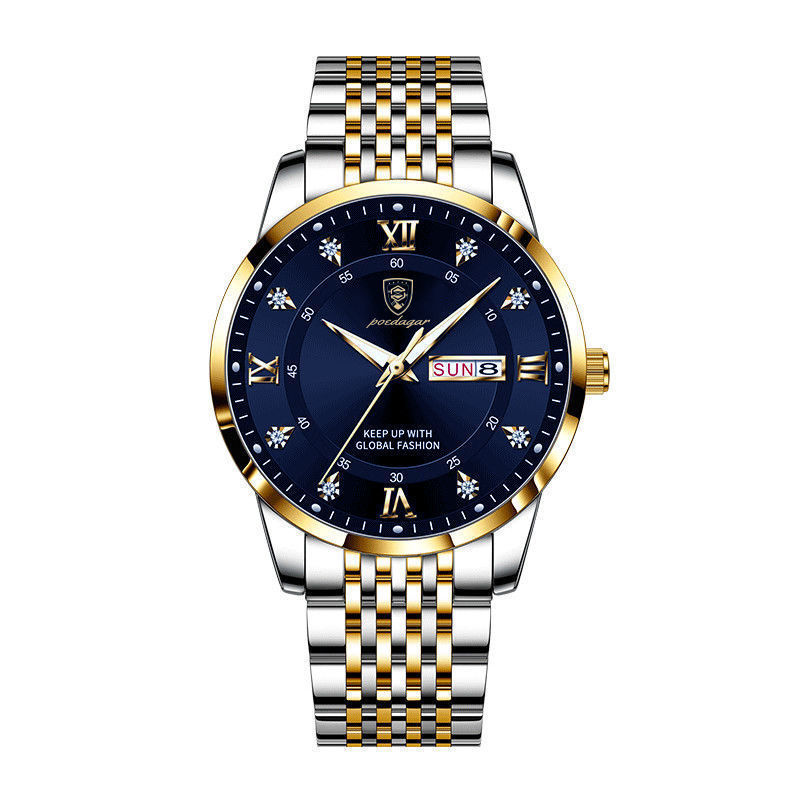 Men’s Luminous Korean Fashion Watch – Stainless Steel Strap, 8 Color Styles, Butterfly Clasp
