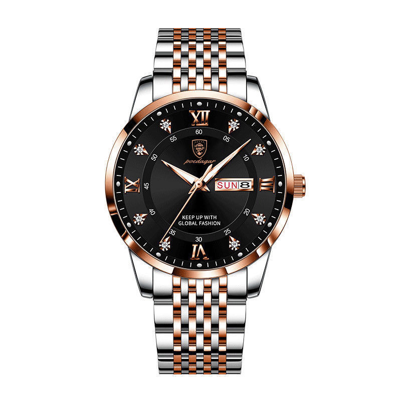 Men’s Luminous Korean Fashion Watch – Stainless Steel Strap, 8 Color Styles, Butterfly Clasp